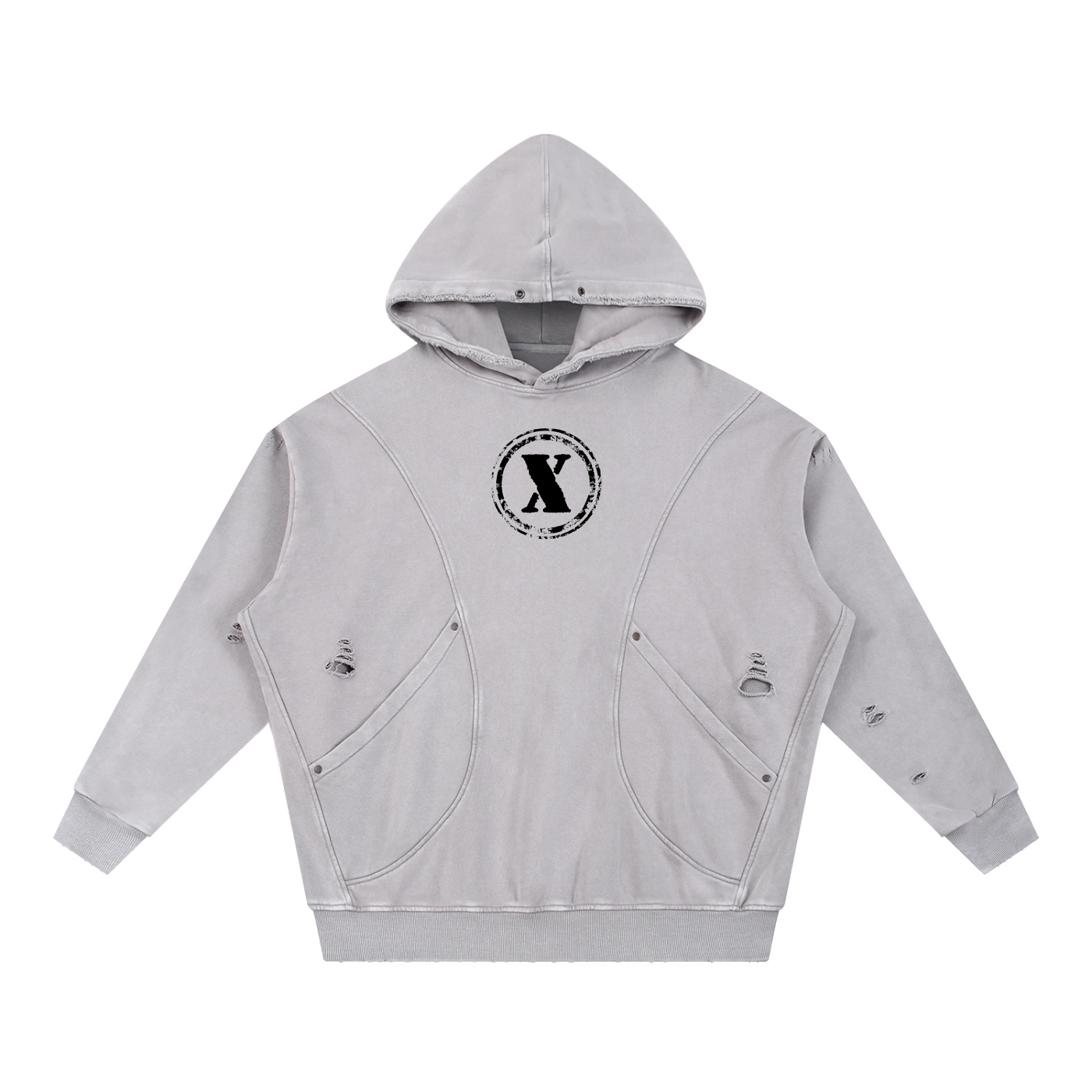 ACID WASH PANEL HOODIE